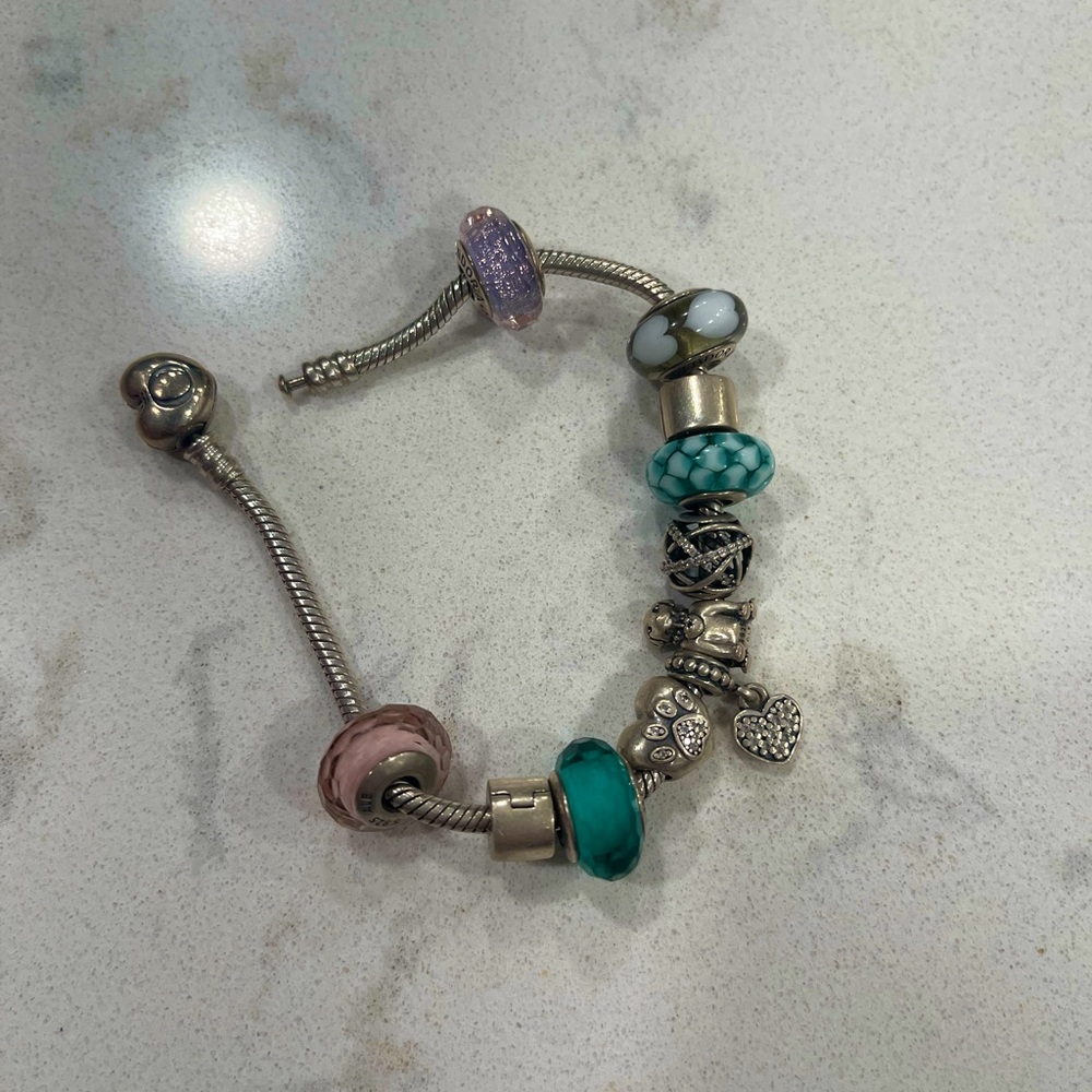 Pandora bracelet with charms